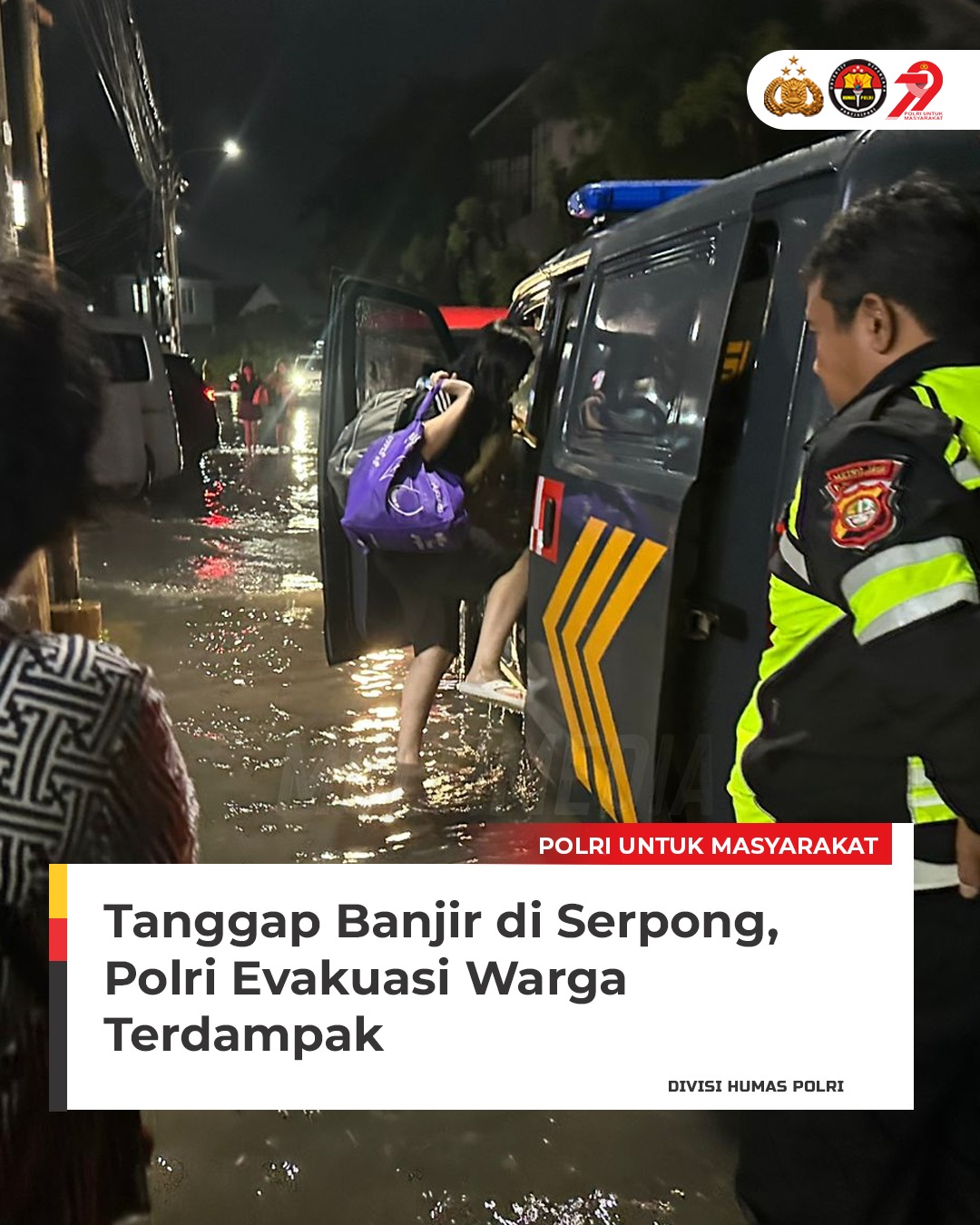 Polri Evakuasi Warga Terdampak Banjir