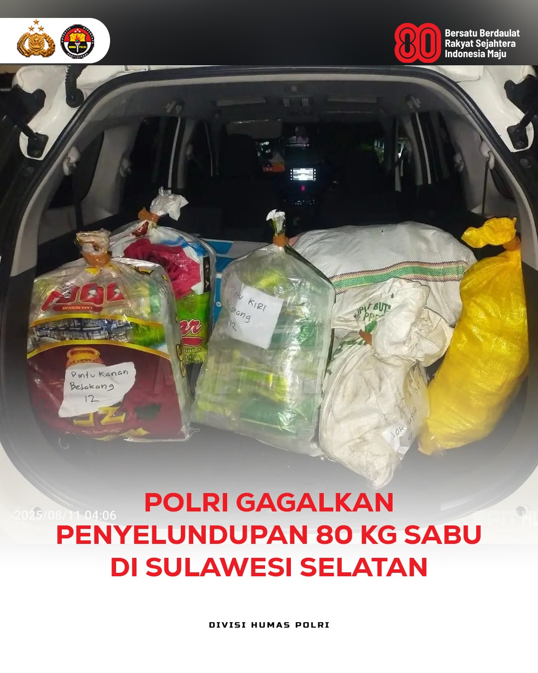 Polri Gagalkan Penyelundulan Sabu