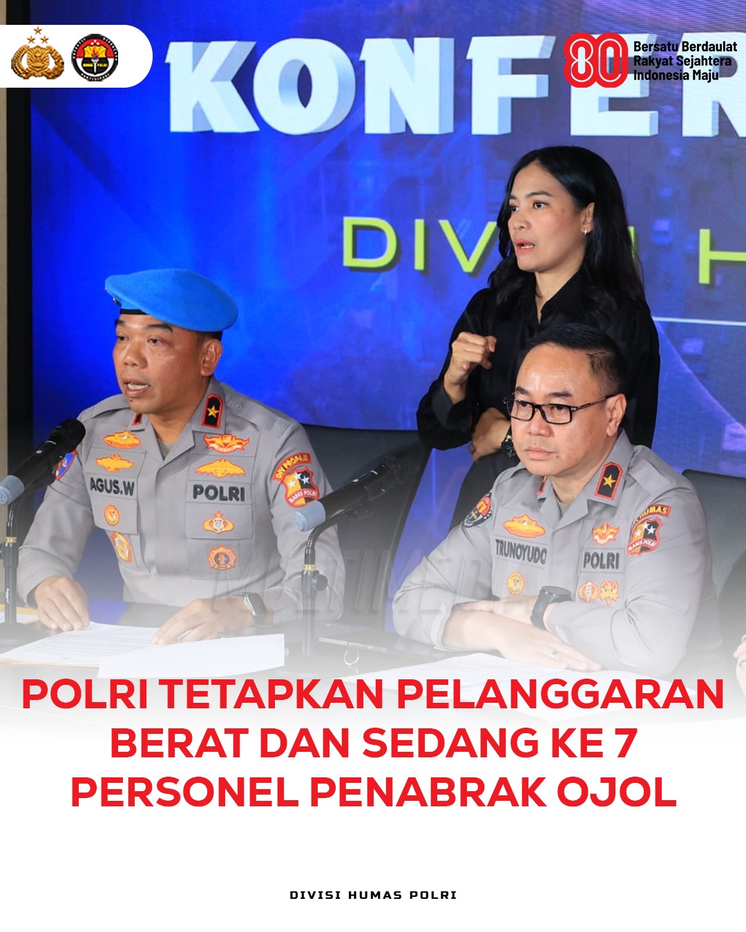 Polri Tetapkan Pelanggaran Berat