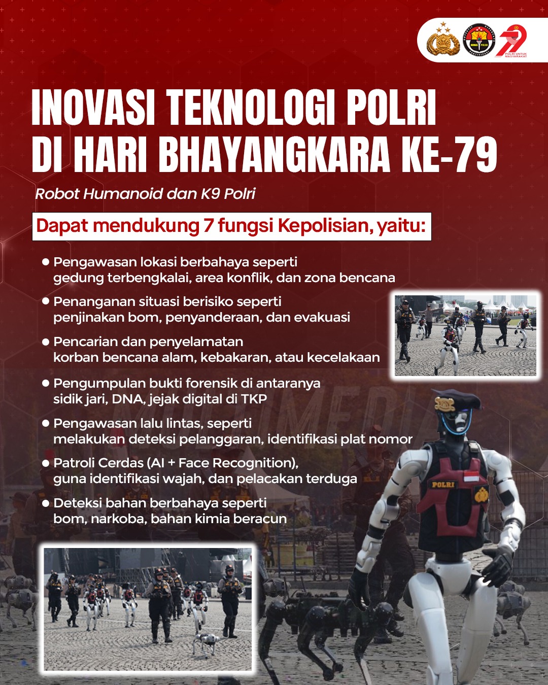 Fungsi Robot Polisi yang Akan Dipamerkan di Hari Bhayangkara