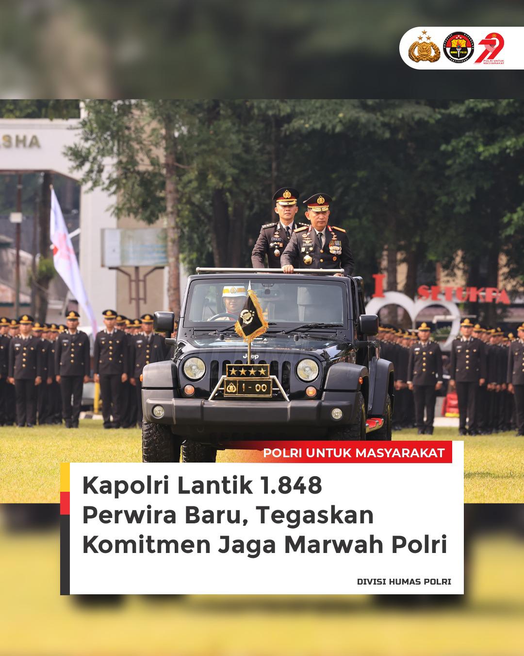 Kapolri, Jenderal Polisi Drs. Listyo Sigit Prabowo, M.Si., memimpin Upacara Penutupan Pendidikan dan Pelantikan Perwira Sekolah