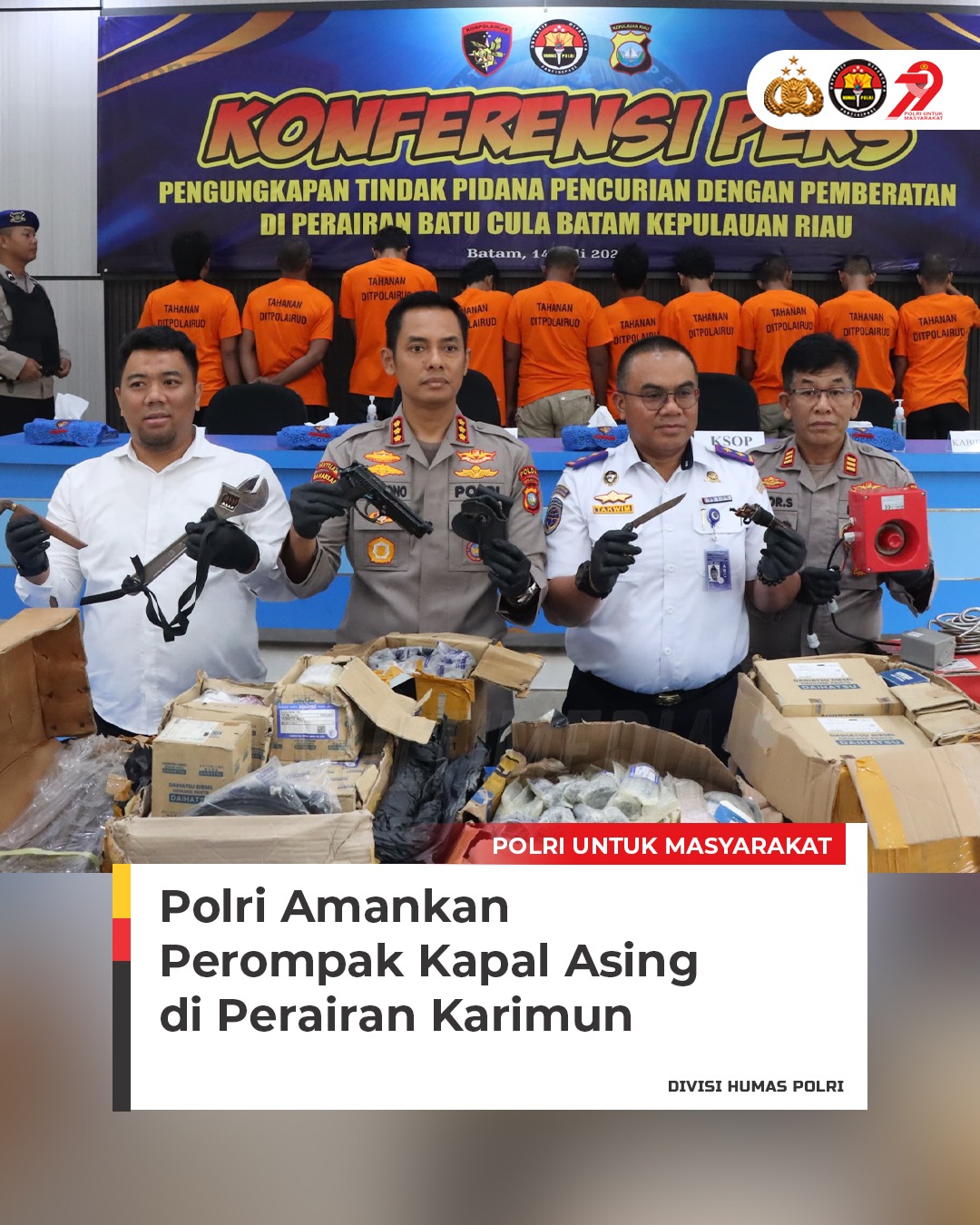 Polri Amankan Perompak Kapal Asing di Perairan Karimun