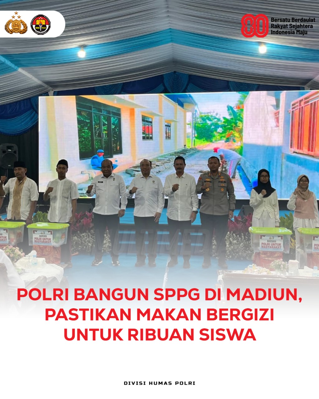 Polri Bangun SPG di Madiun Pastikan Makanan Berguzi Untuk Ribuan Siswa
