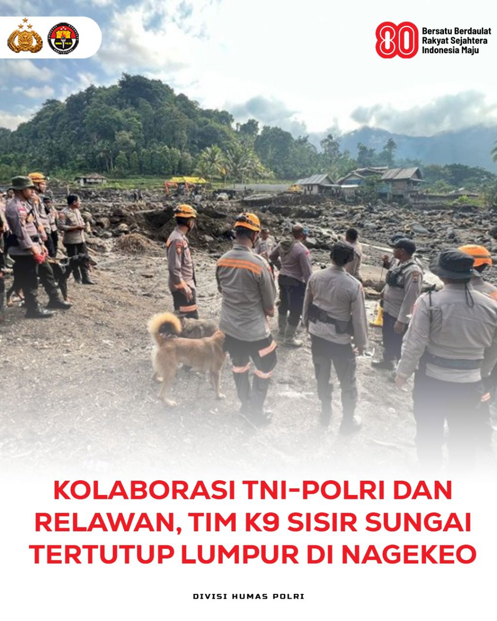 “Tim K9 SAR Dikerahkan Cari 3 Warga Hilang Akibat Banjir Bandang di Nagekeo”