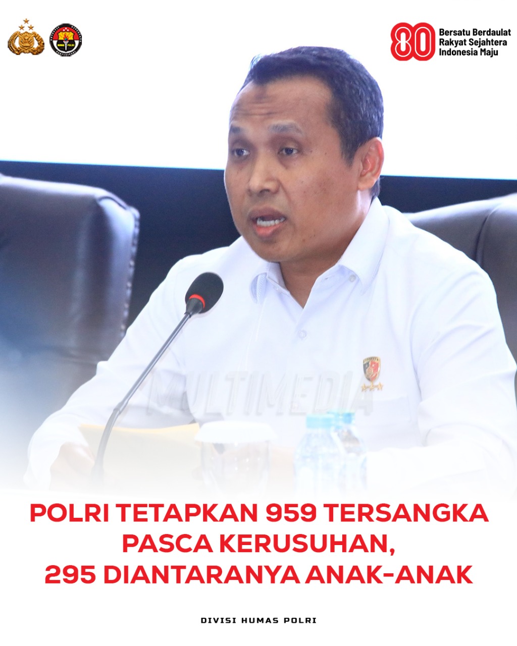 Polri Tetapkan 959 Tersangaka Paska Kerusuhan