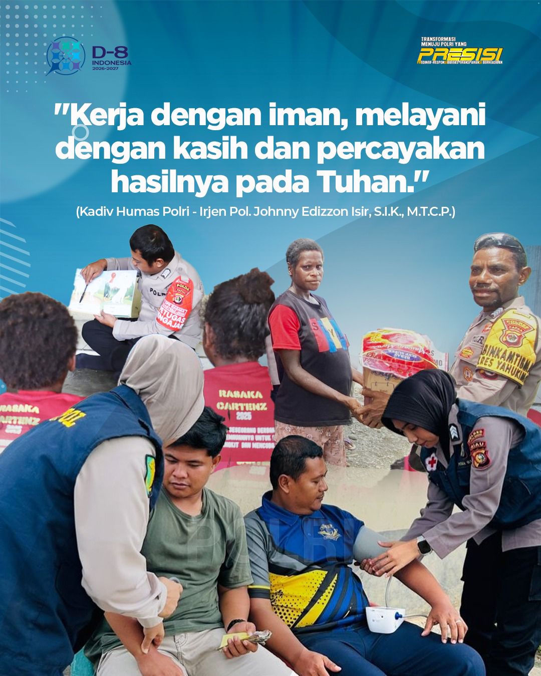 “Kerja dengan Iman, Melayani dengan Kasih”: Komitmen Irjen Pol. Johnny Edizzon Isir Perkuat Integritas Polri
